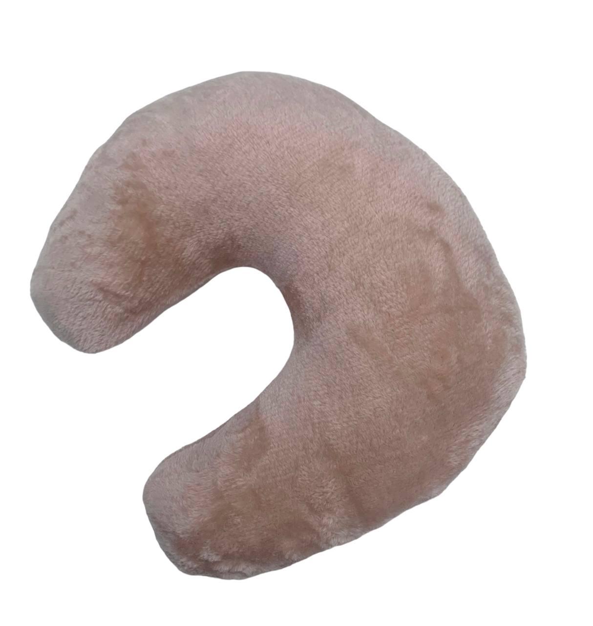 Плюшева підголовник-подушка "Підкова" світло-бежева для косметологічної кушетки та масажного столу, фото 1