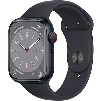 Смарт годинник Apple Watch Series 8 GPS + Cellular 45mm Midnight Aluminum Case w. Midnight S. Band M/L (MNVL3)