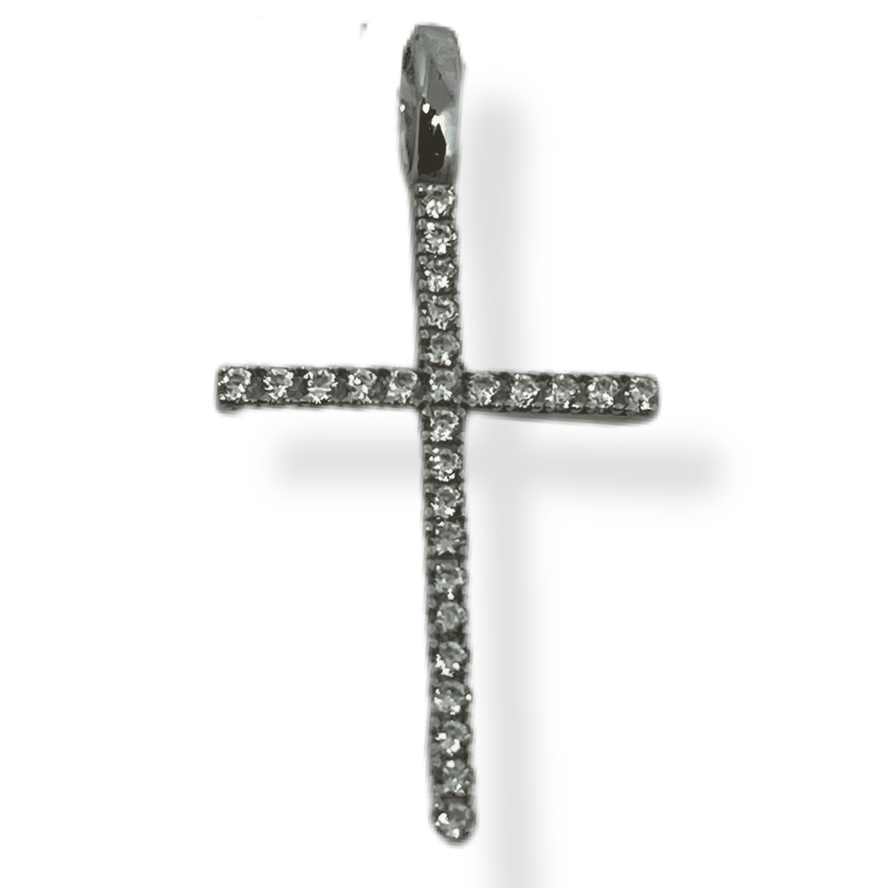 Срібний хрестик з кубічними цирконами