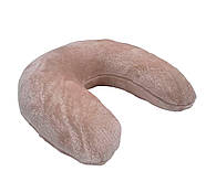 Плюшева підголовник-подушка "Підкова" світло-бежева для косметологічної кушетки та масажного столу, фото 3
