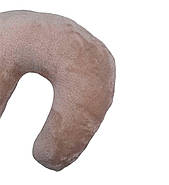 Плюшева підголовник-подушка "Підкова" світло-бежева для косметологічної кушетки та масажного столу, фото 2