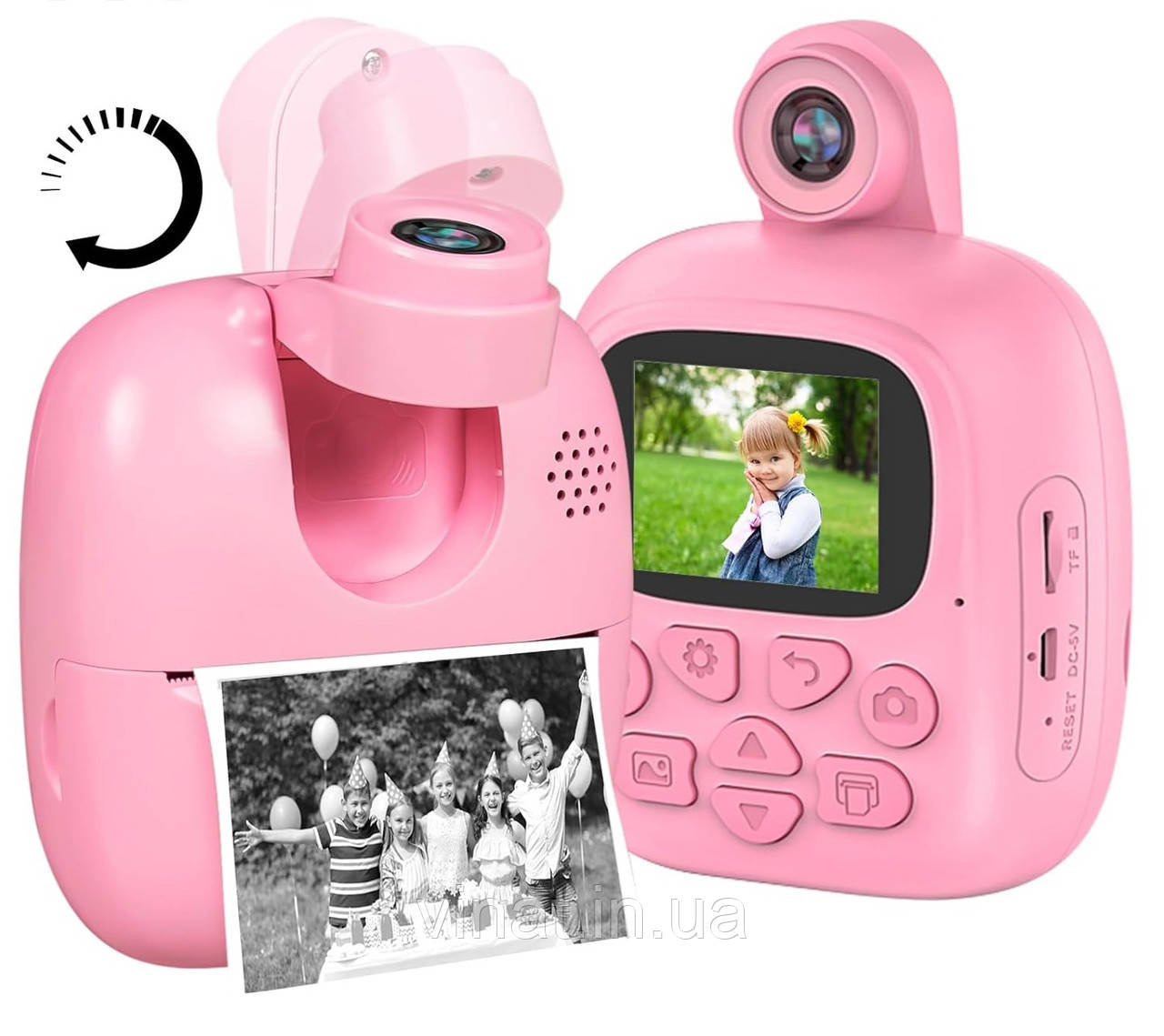 Дитячий фотоапарат з миттєвим друком Print Camera A19 Рожевий, фото 1