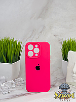 Чехол с закрытой камерой и низом на Айфон 13 Про Розовый Фукси / Silicone Case для iPhone 13 Pro Shiny Pink