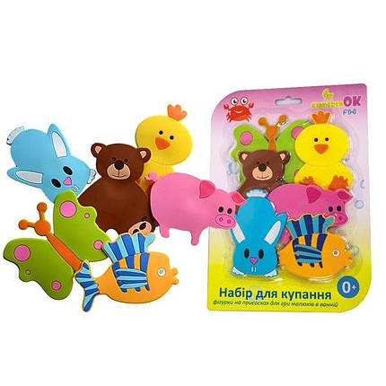 Набір фігурок на присосках Kinderenok Fixi (6 шт), 040313, фото 1