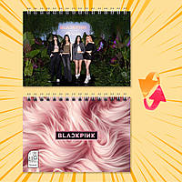 Блокнот А6 пружина 48 л. клетка K-Pop Black Pink 187