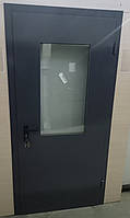 Вхідні двері з ПДВ ПротипожежнІ ЕІ30 склопакет , антипаніка  Ral 7024 ,960х2040х50 Ліве / Праве