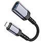 Перехідник Lightning на USB для підключення флешок HOCO adapter (2A, USB2.0, 480 Mbps, OTG). Black, фото 7