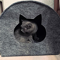 Домик для домашнего питомца Теплый домик для кота Дом из войлока для кошей Палатка Серый