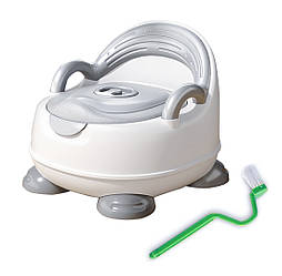 Горшок детский Bestbaby A2C-8840 c крышкой и подлокотниками Silver 6710-65106