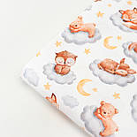 Ранфорс digital з цифровим друком шириною 240 см "Сплячі звірятка на хмарах" на білому № РЦ-3193, фото 9