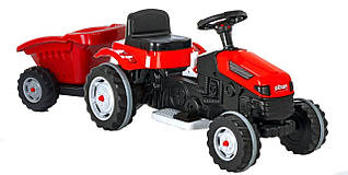 Електромобіль трактор с причіпом на аккумуляторі 6V від 3 років червоний Pilsan колеса з гумовими накладками Туреччина
