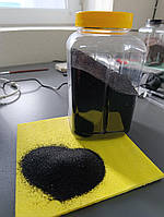 Цветной окрашенный кварцевый окатанный песок.RAL 9011 (черный) 0.2-0.5 мм