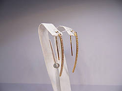 Золоті жіночі сережки, протяжки 2,26 г