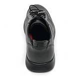Чоловічі шкіряні чорні кросівки на шнурівці Міда весна-осінь 112446(1) розмір 40, фото 6