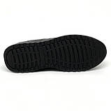 Чоловічі шкіряні чорні кросівки на шнурівці Міда весна-осінь 112446(1) розмір 40, фото 9