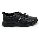 Чоловічі шкіряні чорні кросівки на шнурівці Міда весна-осінь 112446(1) розмір 40, фото 4