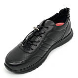 Чоловічі шкіряні чорні кросівки на шнурівці Міда весна-осінь 112446(1) розмір 40, фото 8