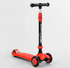 Самокат-велобіг 3в1 триколісний Best Scooter, колеса зі світлом, сидіння,амортизатори, фото 6