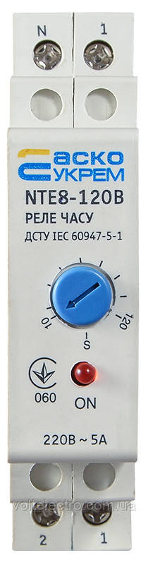 Реле часу з затримкою увімкнення АСКО-Укрем NTE8-120В (STE8-120В), фото 1