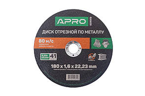 Диск відрізний для металу Apro — 180 х 1,6 х 22,2 мм (829009)