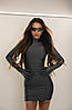 Шикарна міні сукня по фігурі з рукавами рукавичками біфлекс яскраві кольори Sms7964, фото 10