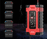 Імпульсний зарядний пристрій Foxsur 12 V 10 A (червоний) для авто/мото акумуляторів, фото 3