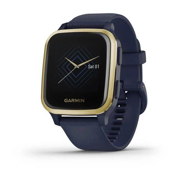 Смарт-годинник Garmin Venu Sq Music Edition темно-синій зі світло-золотистим безелем