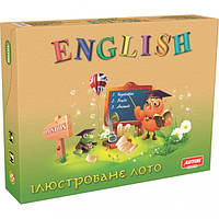 Навчальна настільна гра Лото "ENGLISH" 0796 ілюстрована дитяча гра для вивчення англійської