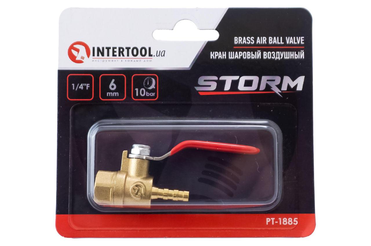 Кран кульовий повітряний Intertool — 1/4" В x 6 мм (PT-1885)