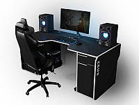 Геймерский стол ZEUS Viking-2m, 180х85 см, черный/белый
