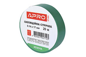 Стрічка ізоляційна Apro — 17 x 0,14 мм x 20 м зелена (ET-20G)