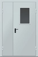 Вхідні двері з ПДВ ПротипожежнІ ЕІ30 полуторні склопакет Ral 7035 ,1200х2040х50 Ліве / Праве