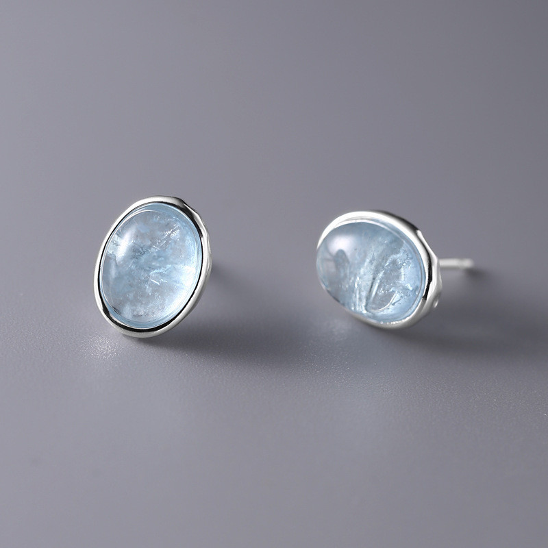 Набор серебряный Аквамарин, подвеска + серьги с нежно-голубым натуральным камнем, серебро 925 пробы - фото 7 - id-p2021655331