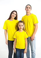 Хлопковая футболка унисекс свободного кроя однотонная, цвет желтый, ОПТ ОТ ПРОИЗВОДИТЕЛЯ