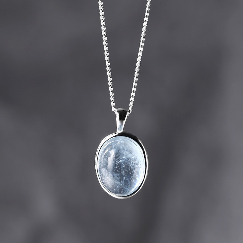 Набор серебряный Аквамарин, подвеска + серьги с нежно-голубым натуральным камнем, серебро 925 пробы - фото 8 - id-p2021655331