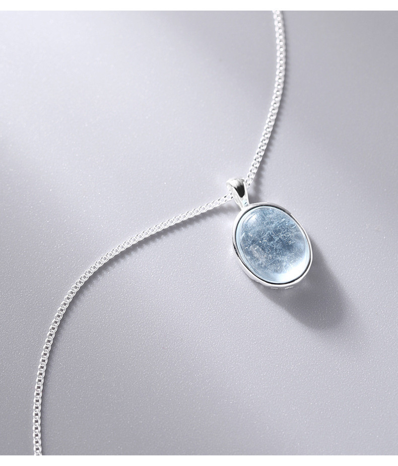 Набор серебряный Аквамарин, подвеска + серьги с нежно-голубым натуральным камнем, серебро 925 пробы - фото 5 - id-p2021655331