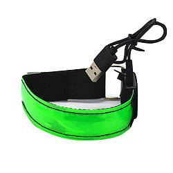 Світлодіодний LED браслет на руку для бігу спорту Green 11902-65918