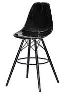 Барный стул Nik Bar 75-BK Блеск черные деревянные ножки, высота сиденья 75 см, сиденье глянцевый пластик Черный 101