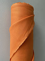 Оранжевая льняная ткань, 100% лен, цвет 1250