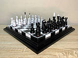 Шаховий набір: шахова дошка "Black&White" та фігури "Elite" із натуральної деревини. Ручна робота, фото 2