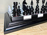 Шаховий набір: шахова дошка "Black&White" та фігури "Elite" із натуральної деревини. Ручна робота, фото 8