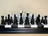 Шаховий набір: шахова дошка "Black&White" та фігури "Elite" із натуральної деревини. Ручна робота, фото 5