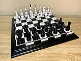 Шаховий набір: шахова дошка "Black&White" та фігури "Elite" із натуральної деревини. Ручна робота, фото 6