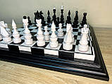 Шаховий набір: шахова дошка "Black&White" та фігури "Elite" із натуральної деревини. Ручна робота, фото 10