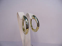 Золоті жіночі сережки кільця (конго), вага 5,8 грам. Діаметр 3 см. Лимонний колір