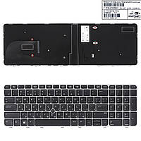 Клавиатура для HP EliteBook 755 G3 850 G3 850 G4, ZBook 15u G3 G4, RU, (серая рамка, с трекпоинтом,