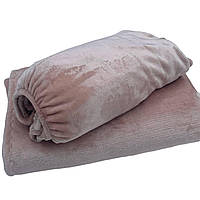 Набір плед і чохол плюшевий, багаторазовий для кушетки, світло-бежевий колір для масажу