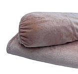 Набір плед і чохол плюшевий, багаторазовий для кушетки, світло-бежевий колір для масажу, фото 6