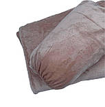 Набір плед і чохол плюшевий, багаторазовий для кушетки, світло-бежевий колір для масажу, фото 5