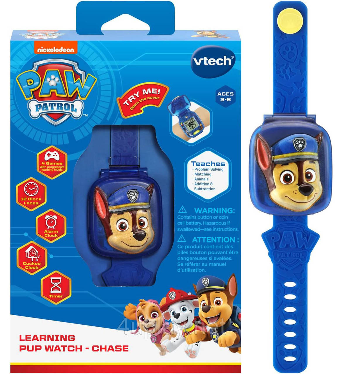 Щенячий патруль Інтерактивний дитячий годинник з Гонщиком Оригінал PAW Patrol Learning Pup Watch Chase